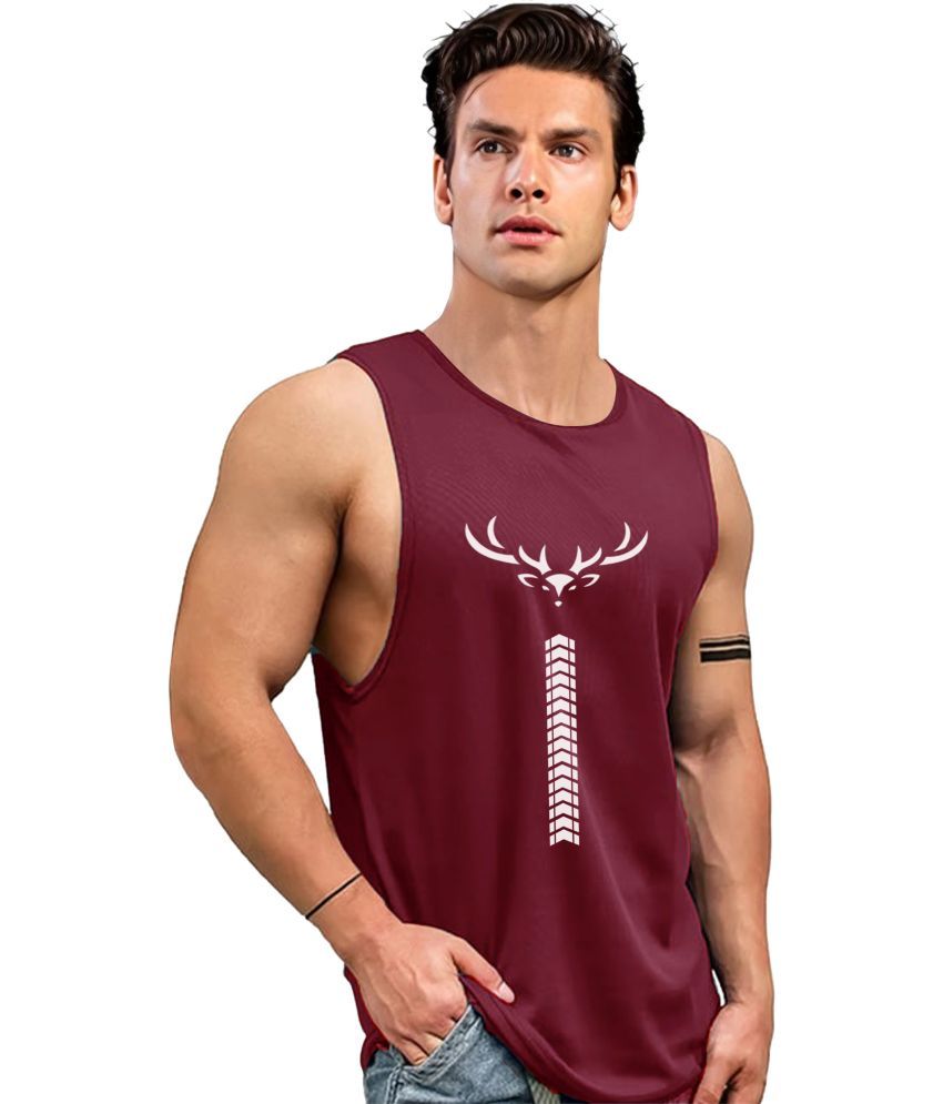     			AUSK Pack of 1 Polyester Gym Vest For Men ( Maroon )