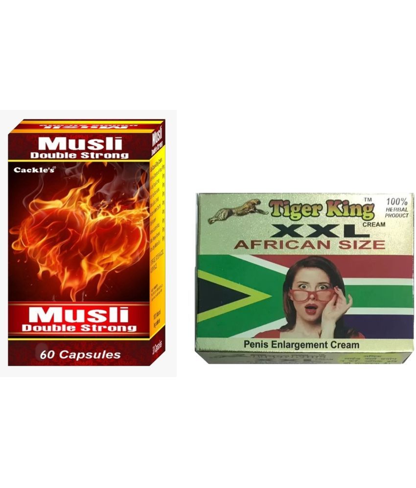     			Ayurvedic Double Strong Musli Capsule 60no.s & Tiger King XXL Cream 25gm Only Use For Men