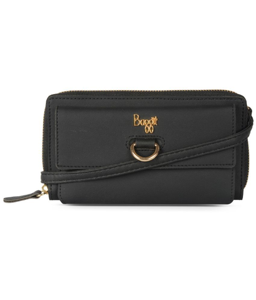     			Baggit PU Black Women's Zip Around Wallet ( Pack of 1 )