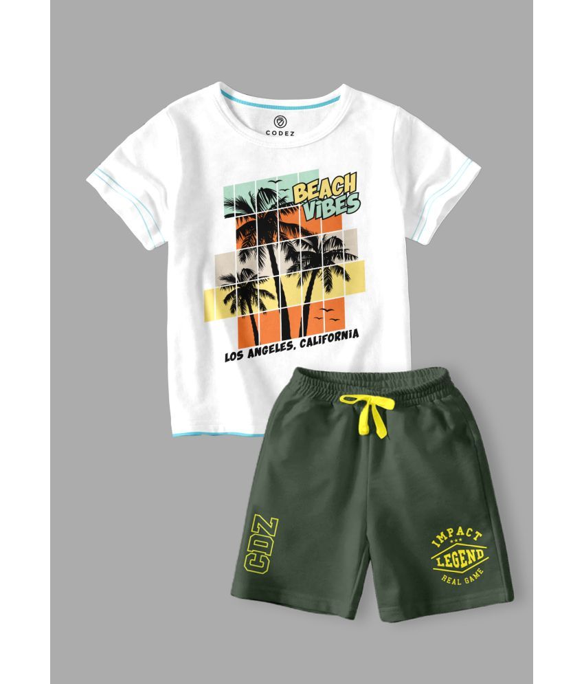     			CODEZ Multicolor Cotton Blend Boys T-Shirt & Shorts ( Pack of 2 )