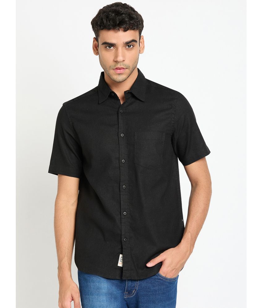     			Club York Cotton Blend Regular Fit Solids Half Sleeves Men's Casual Shirt - Black ( Pack of 1 )