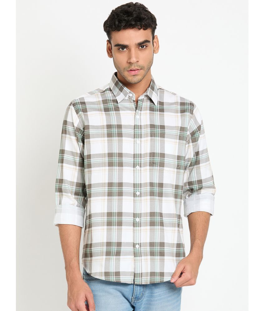     			Club York Cotton Blend Regular Fit Checks Full Sleeves Men's Casual Shirt - Olive ( Pack of 1 )