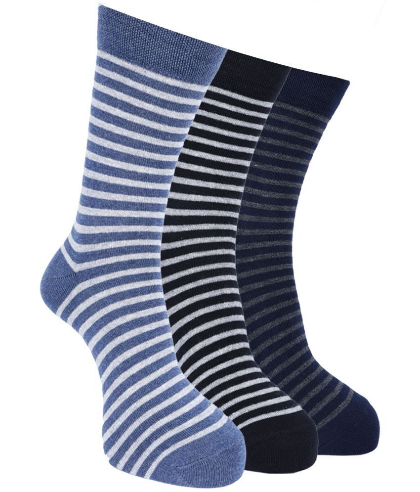     			Force NXT Cotton Blend Men's Striped Multicolor Full Length Socks ( Pack of 3 )