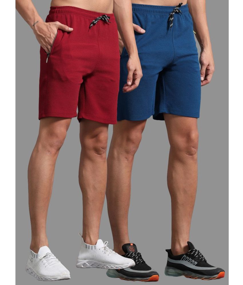     			JILZ Multi Polyester Men's Shorts ( Pack of 2 )