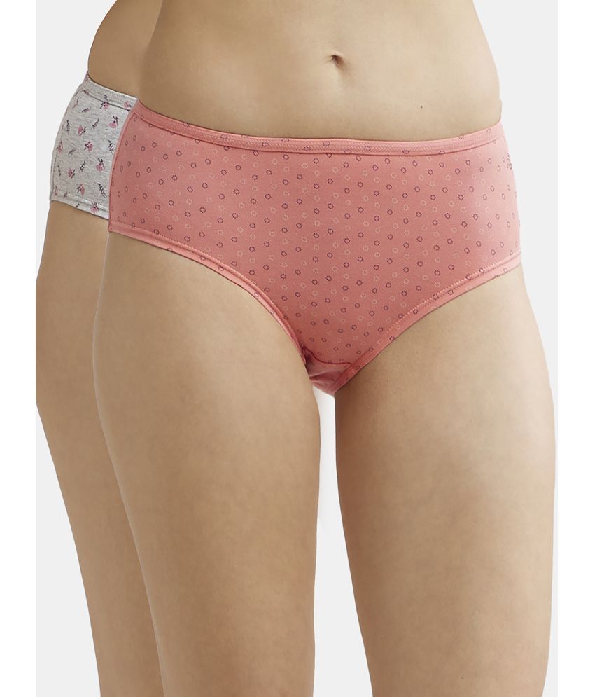     			Jockey SW02 Women's Cotton Elastane Hipster - Assorted Prints(Pack of 2 - Color & Prints May Vary)