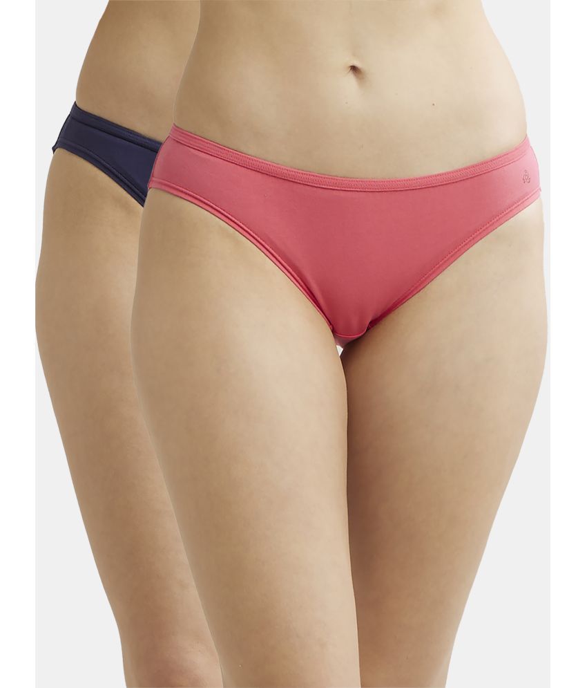     			Jockey SW01 Women Cotton Elastane Bikini - Solid Assorted (Pack of 2 - Color & Print May Vary)