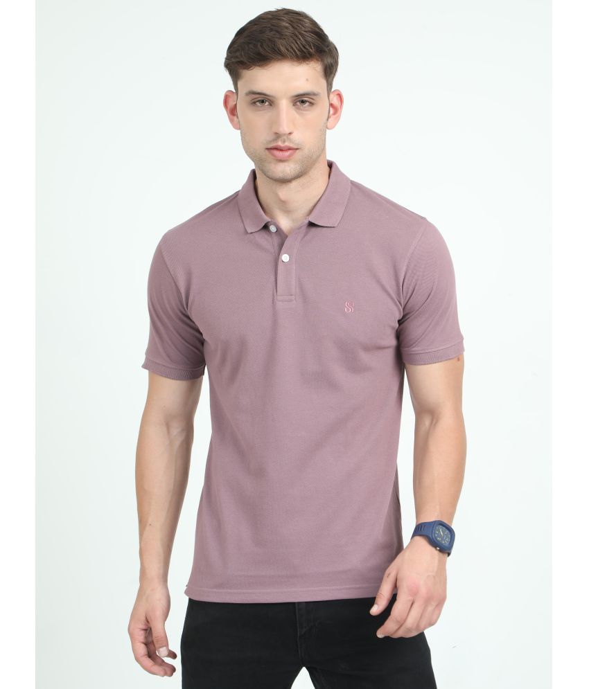     			SUPER STYLE POLO Cotton Regular Fit Solid Half Sleeves Men's Polo T Shirt - Mauve ( Pack of 1 )