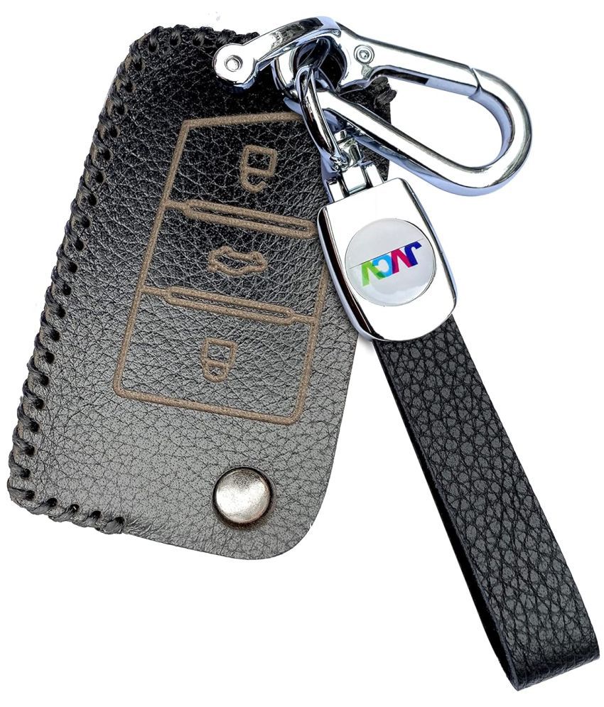     			Soft Handmade Lychee Pattern Leather Key Cover Compatible with Skoda Kushaq Octavia Kodiaq Superb Folding Key