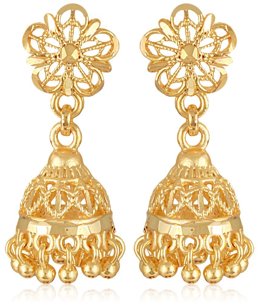     			VIVASTRI Golden Jhumki Earrings ( Pack of 1 )