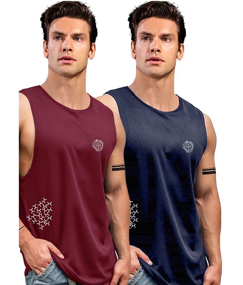     			AUSK Pack of 2 Polyester Men's Vest ( Maroon )