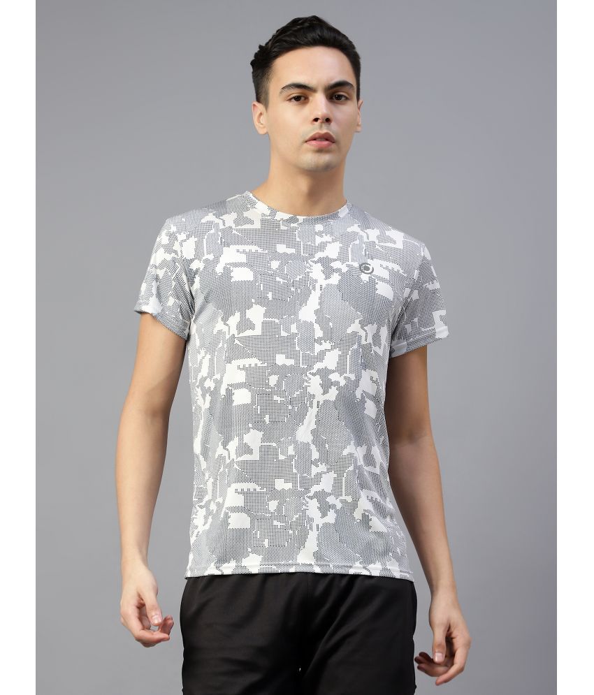     			Diaz Cotton Blend Regular Fit Printed Half Sleeves Men's T-Shirt - Grey ( Pack of 1 )