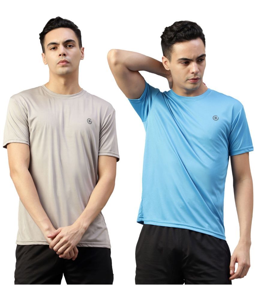     			Diaz Cotton Blend Regular Fit Solid Half Sleeves Men's T-Shirt - Multicolor ( Pack of 2 )