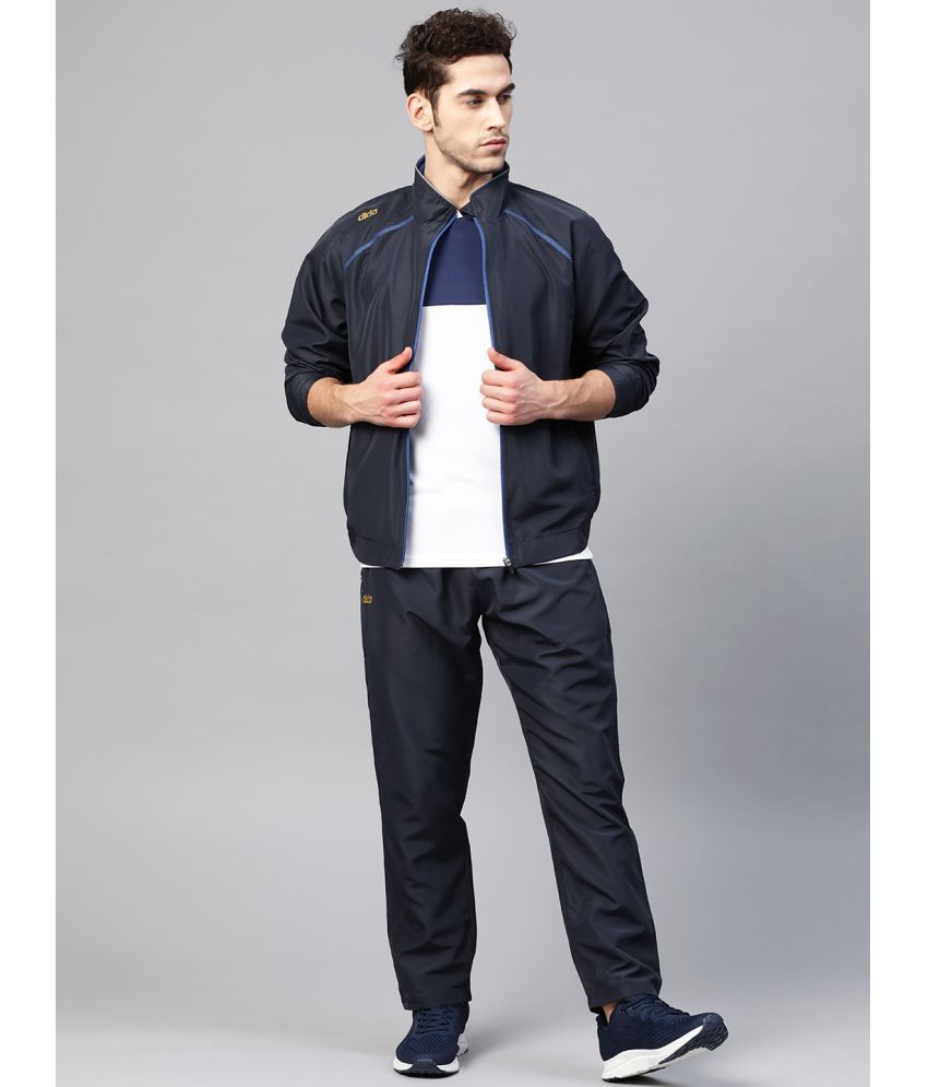     			Dida Sportswear Navy Polyester Regular Fit Colorblock Men's Sports Tracksuit ( Pack of 1 )