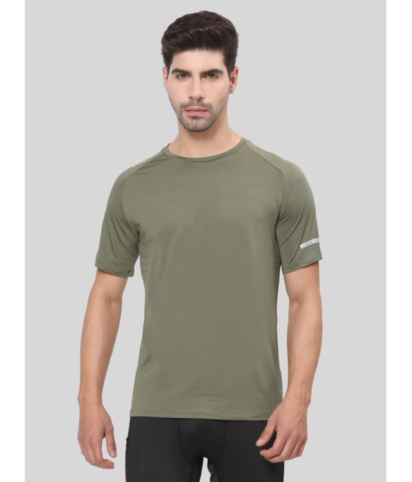     			Dida Sportswear Olive Polyester Regular Fit Men's Sports T-Shirt ( Pack of 1 )