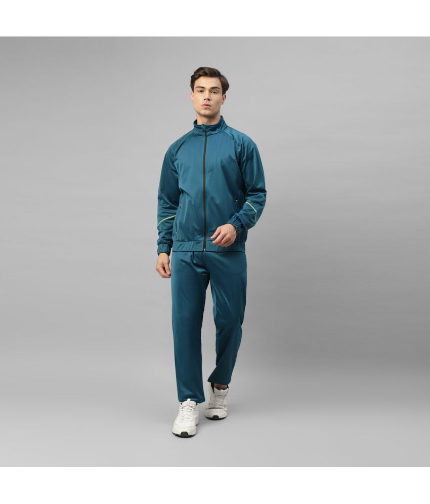     			Dida Sportswear Teal Polyester Regular Fit Solid Men's Sports Tracksuit ( Pack of 1 )