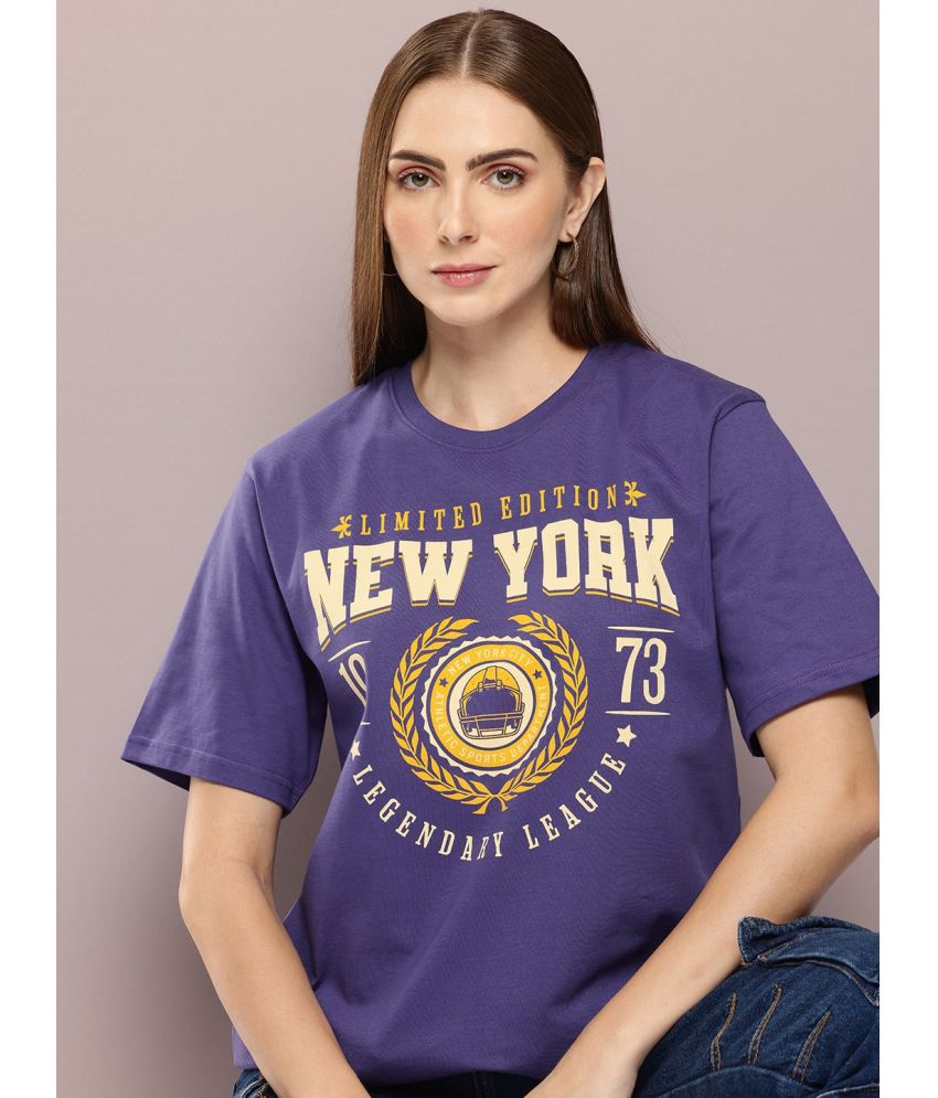     			Dillinger Navy Cotton Women's T-Shirt ( Pack of 1 )