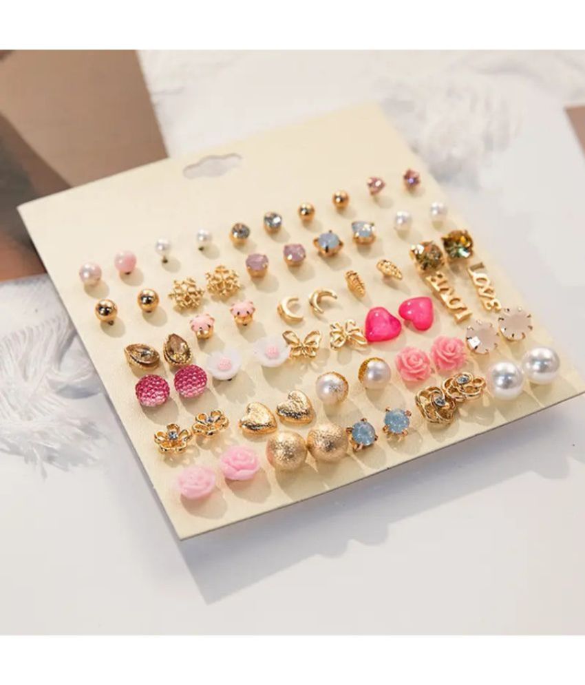     			FASHION FRILL Multi Color Stud Earrings ( More Than 10 )