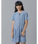 Under Fourteen Only Denim Shift Dress For Girls ( Pack of 1 , Blue )