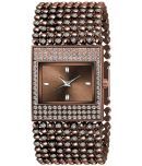 Viser Brown Metal Analog Womens Watch