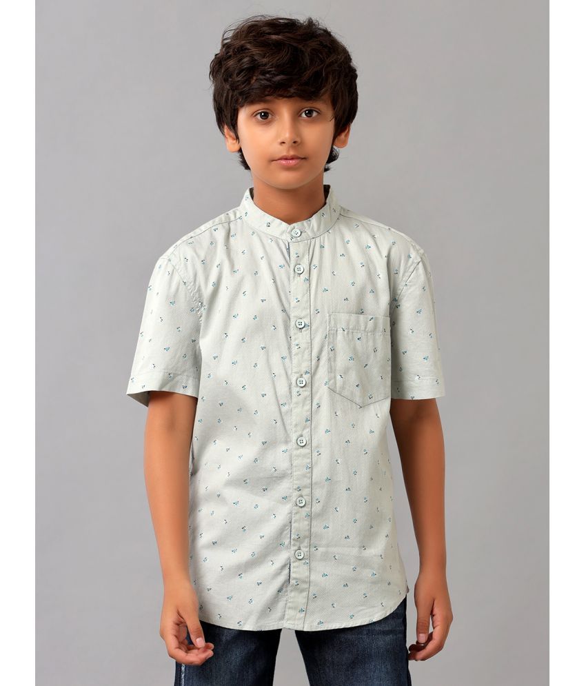     			Under Fourteen Only Pack of 1 Boys 100% Cotton Half Sleeves Shirt ( Green )