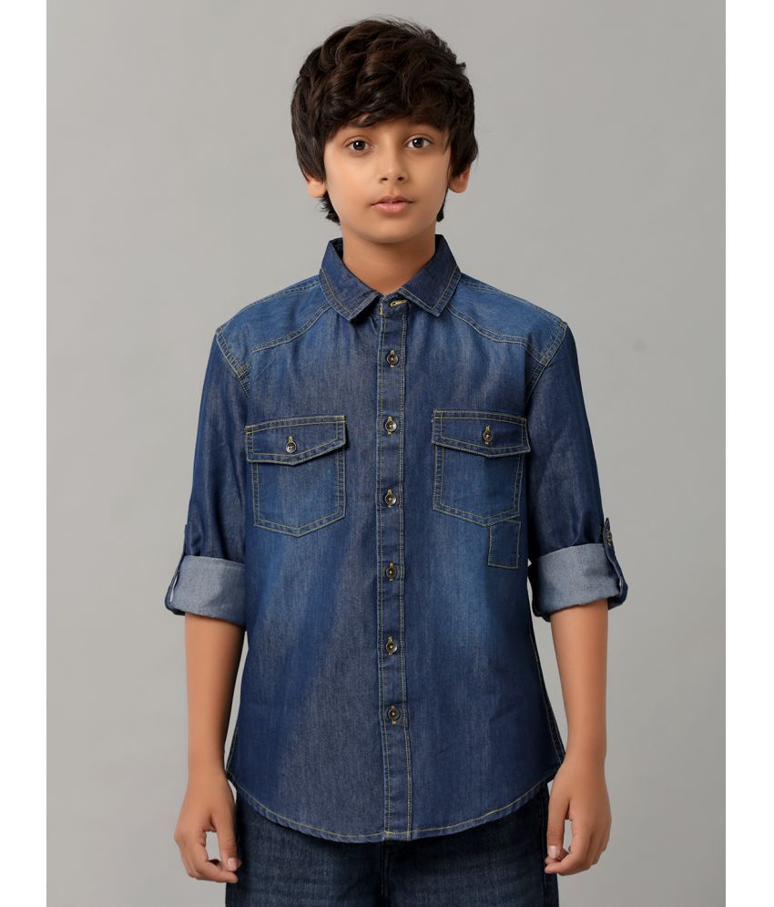     			Under Fourteen Only Single 100% Cotton Full Sleeves Shirt ( Blue )