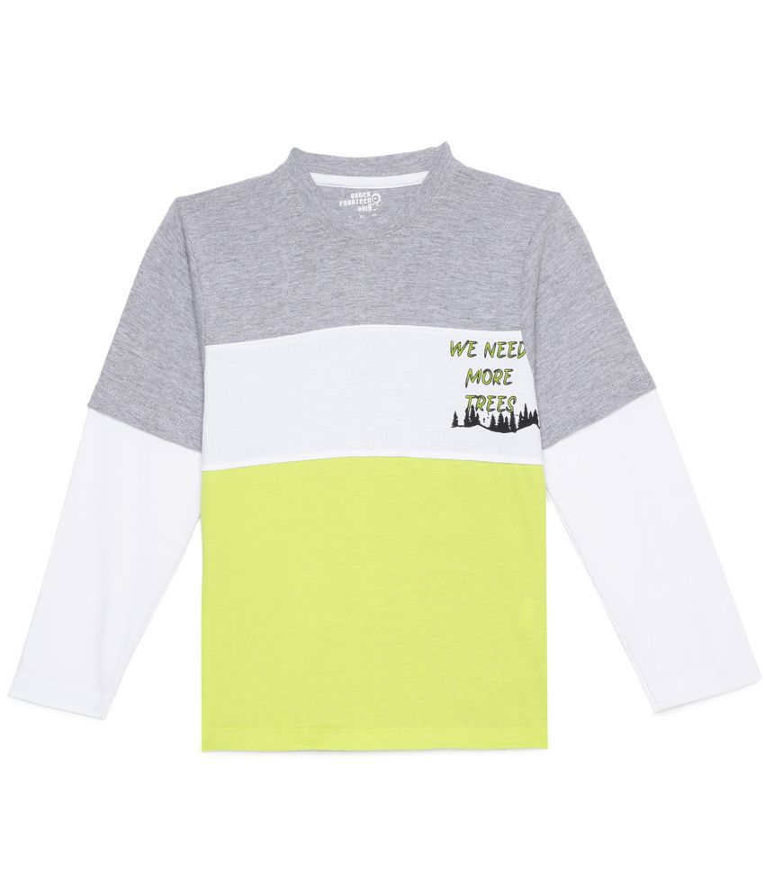     			Under Fourteen Only Grey Melange Cotton Blend Boy's T-Shirt ( Pack of 1 )
