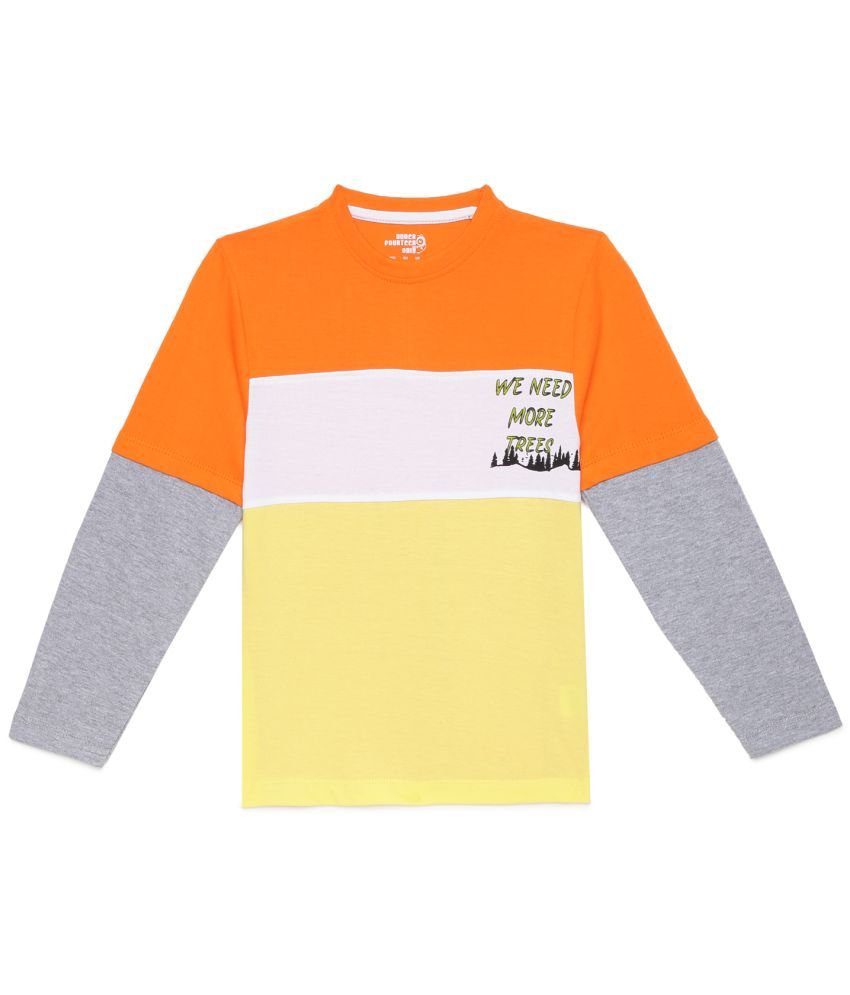     			Under Fourteen Only Orange Cotton Blend Boy's T-Shirt ( Pack of 1 )