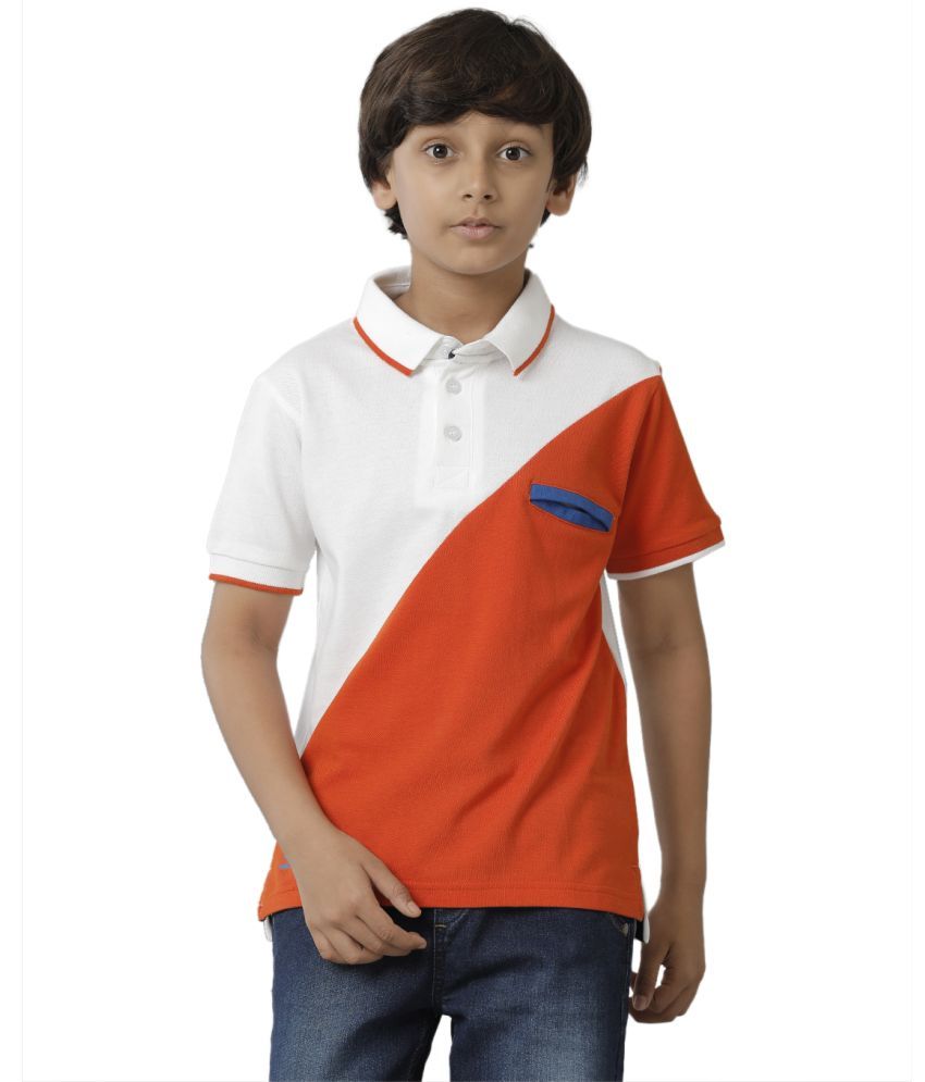     			Under Fourteen Only Pack of 1 Boys Cotton Blend Polo T-Shirt ( Orange )