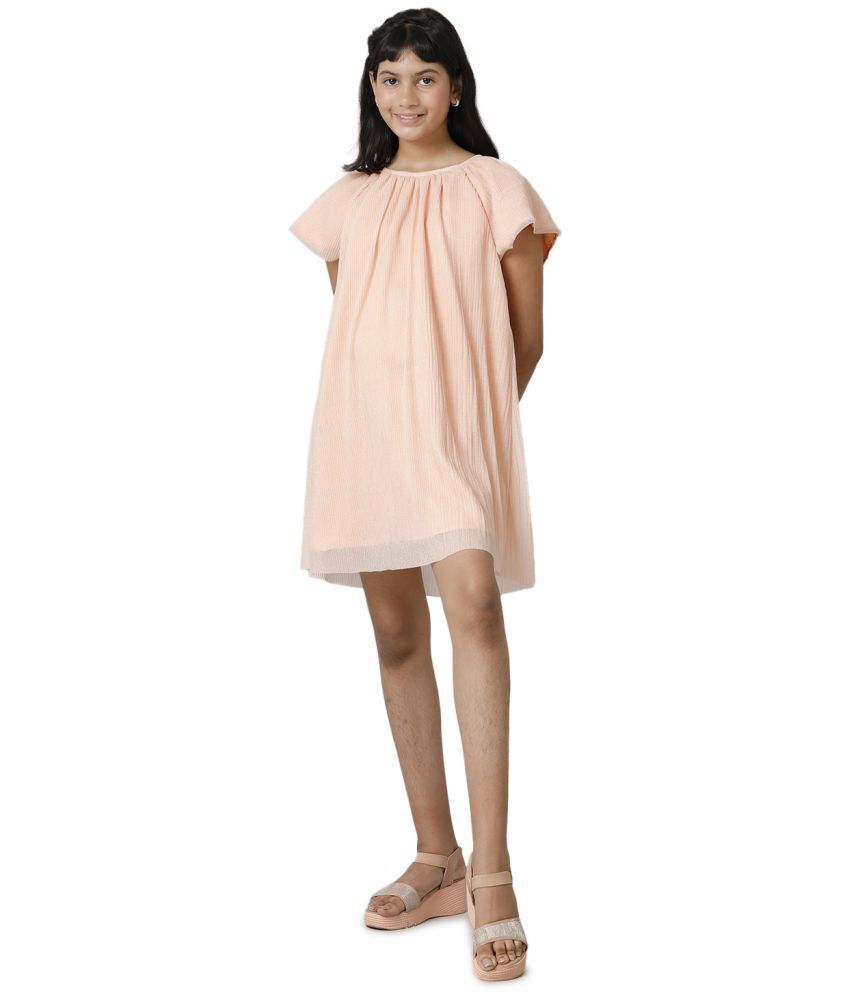     			Under Fourteen Only Pink Polyester Girls Asymmetric Dress ( Pack of 1 )