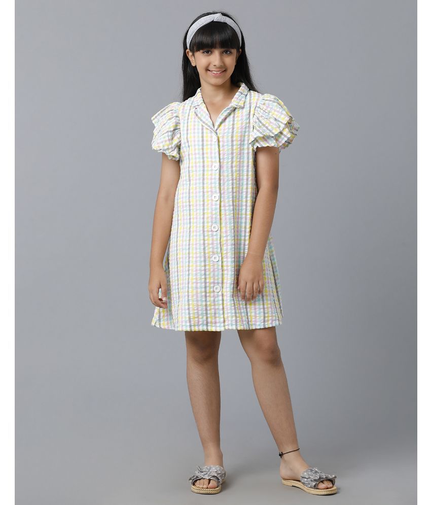     			Under Fourteen Only Yellow Cotton Girls Shirt Dress ( Pack of 1 )