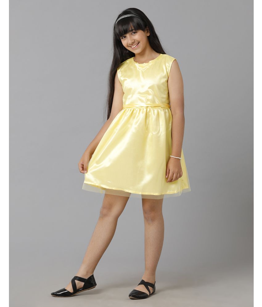     			Under Fourteen Only Yellow Polyester Girls Frock ( Pack of 1 )