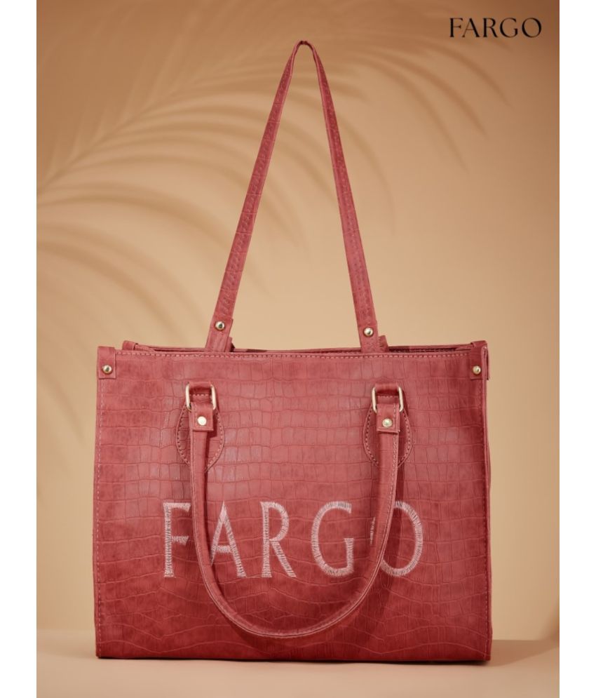     			Fargo Pink PU Tote Bag