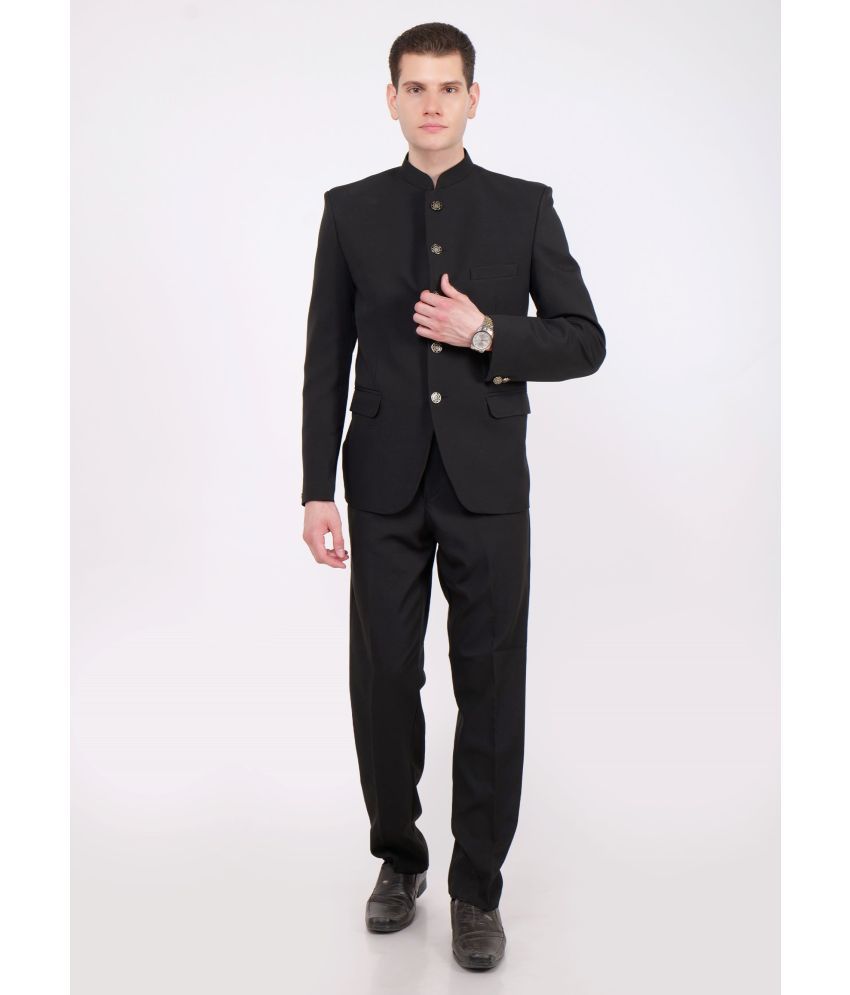     			SRN FASHION Polyester Blend Men's 2 Piece Suit - Black ( Pack of 1 )