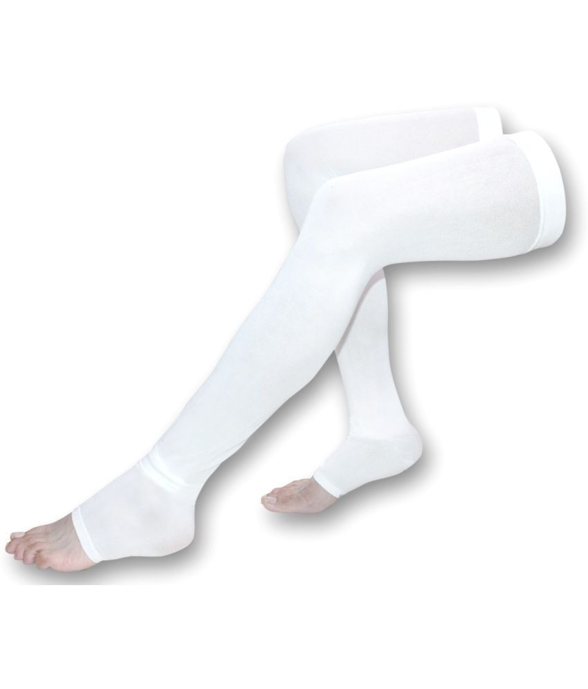     			Shi White Cotton Blend Unisex Full Length Socks ( Pack of 1 )