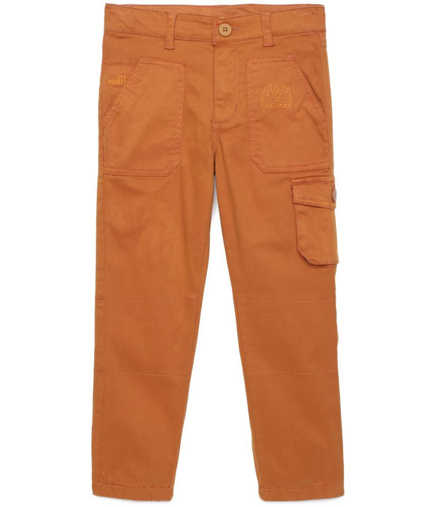     			Under Fourteen Only - Orange Cotton Boys Trousers ( Pack of 1 )