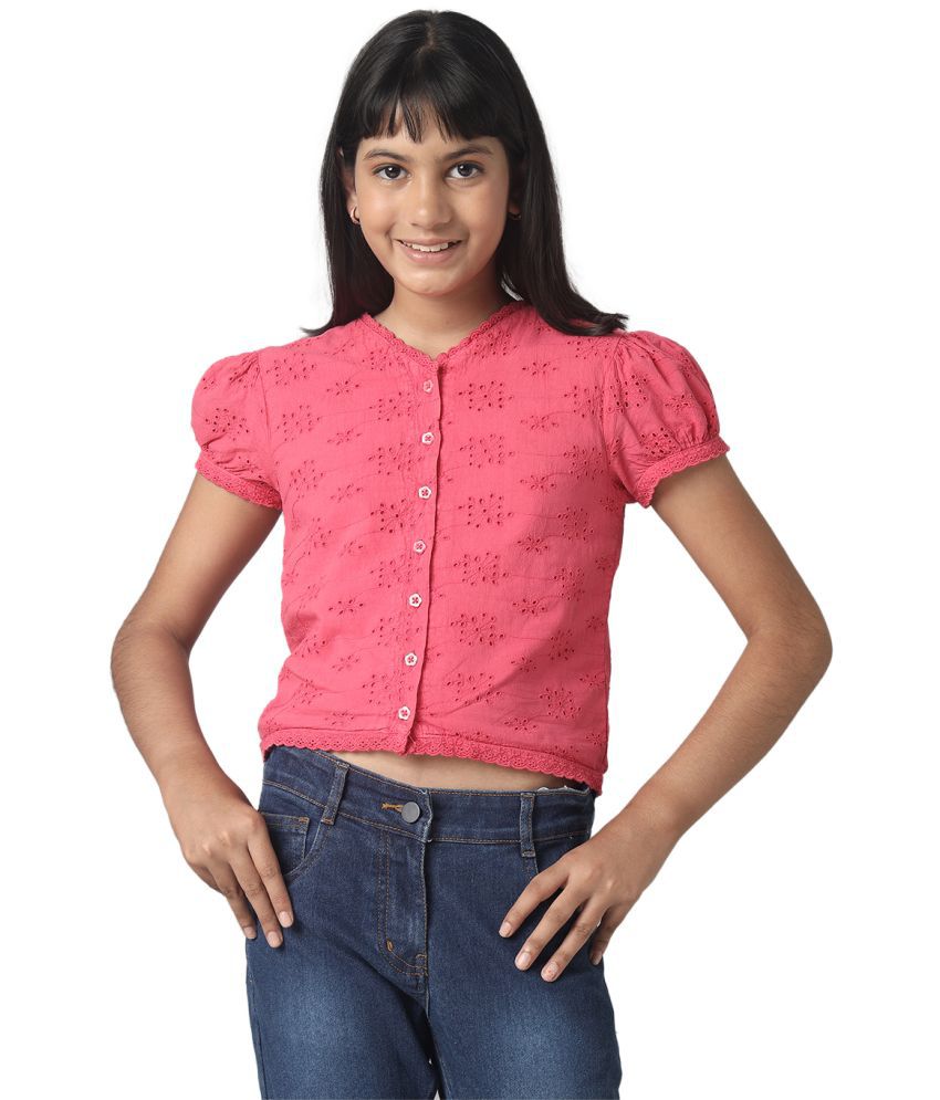     			Under Fourteen Only Pink Cotton Girls Top ( Pack of 1 )
