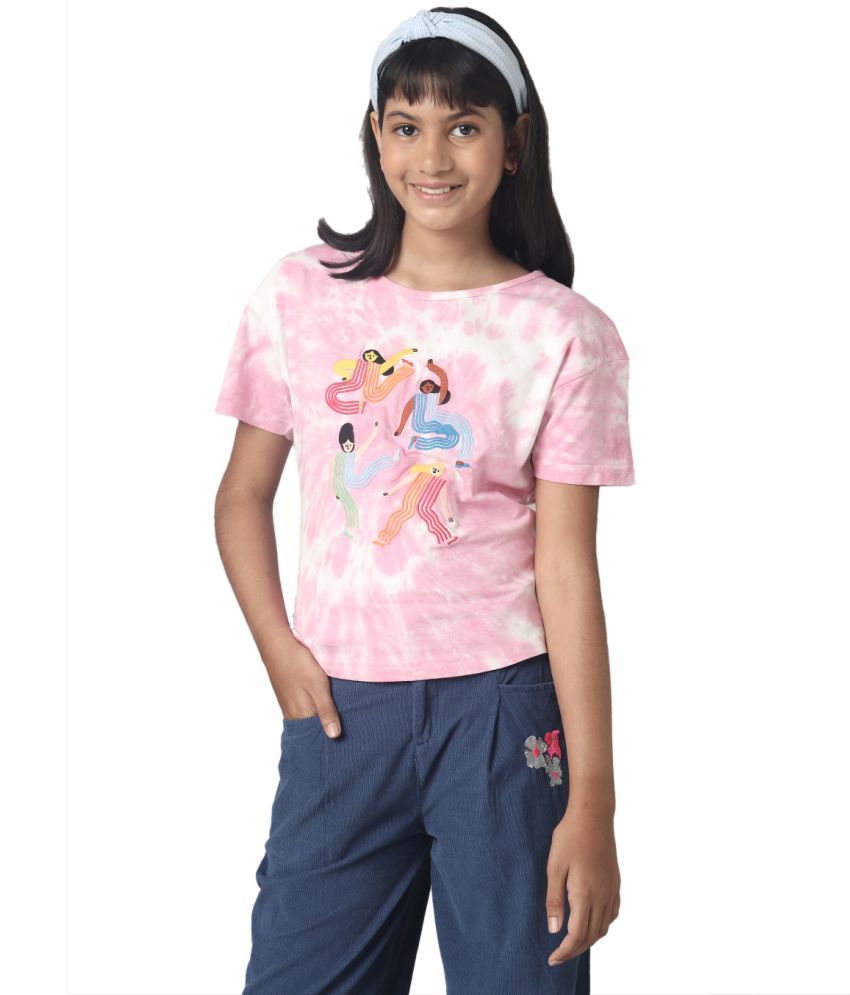     			Under Fourteen Only Pack of 1 Girls Cotton T-Shirt ( Pink )