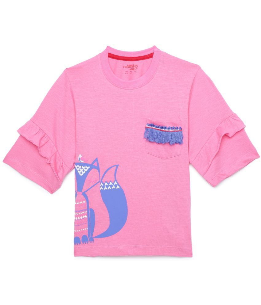     			Under Fourteen Only Pink Cotton Girls T-Shirt ( Pack of 1 )