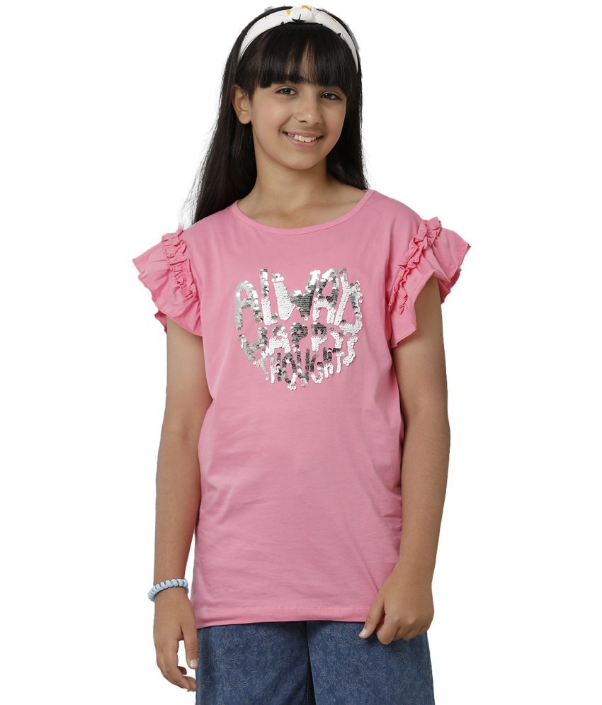     			Under Fourteen Only Pink Cotton Girls Top ( Pack of 1 )