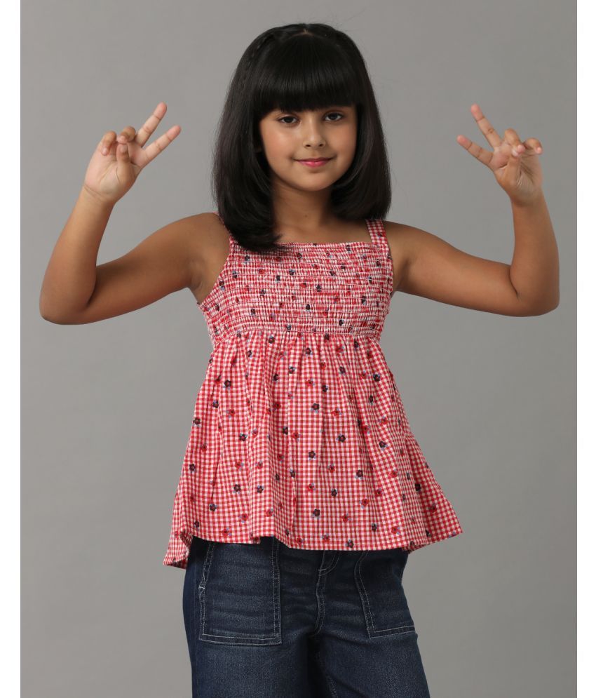     			Under Fourteen Only Red Cotton Girls Top ( Pack of 1 )