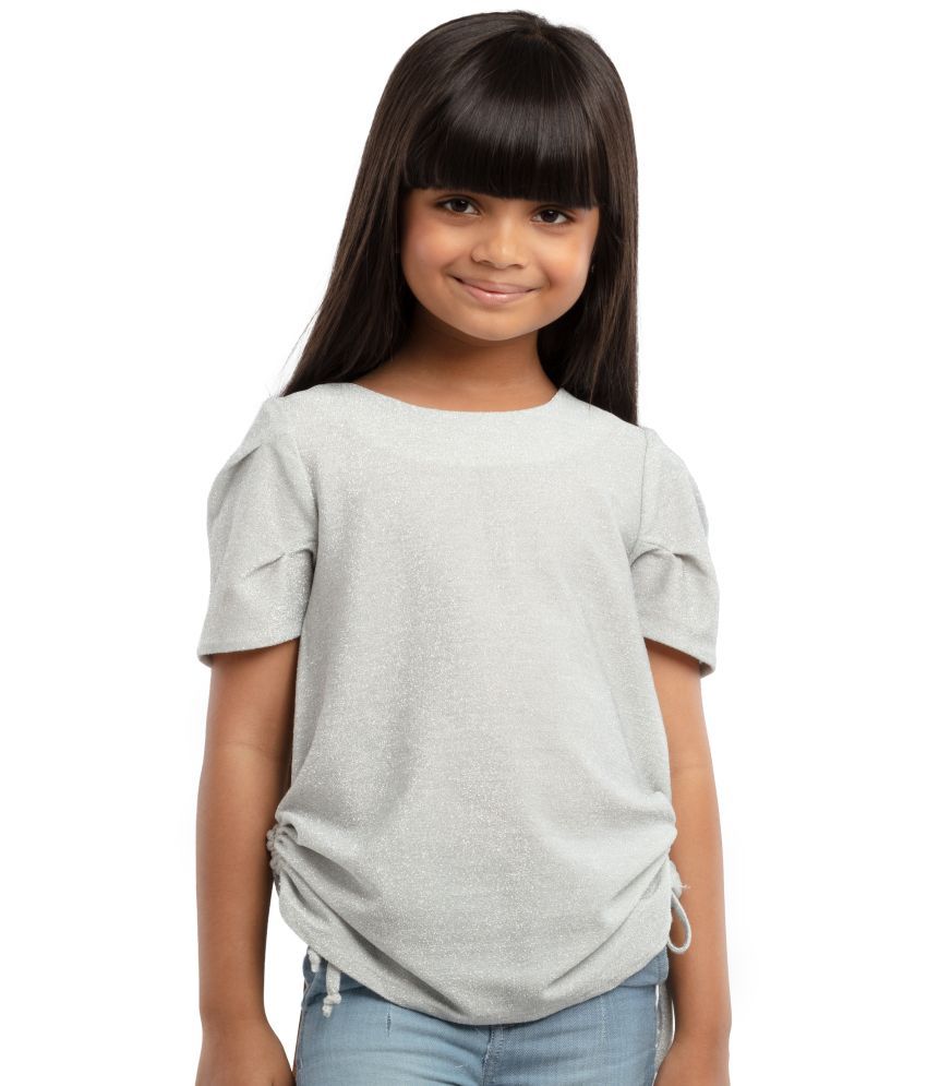     			Under Fourteen Only Pack of 1 Girls Polyester Top ( Silver )