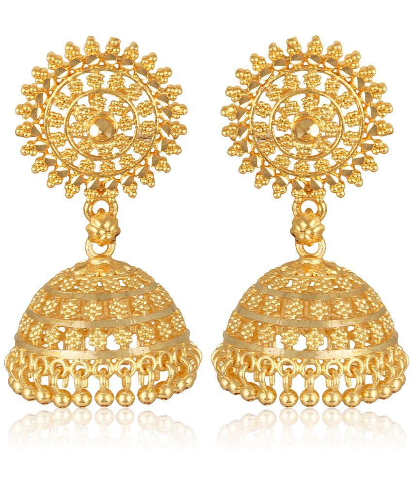     			VIVASTRI Golden Jhumki Earrings ( Pack of 1 )