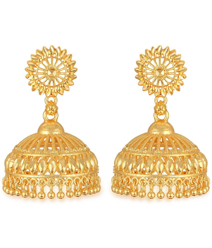     			VIVASTRI Golden Jhumki Earrings ( Pack of 1 )