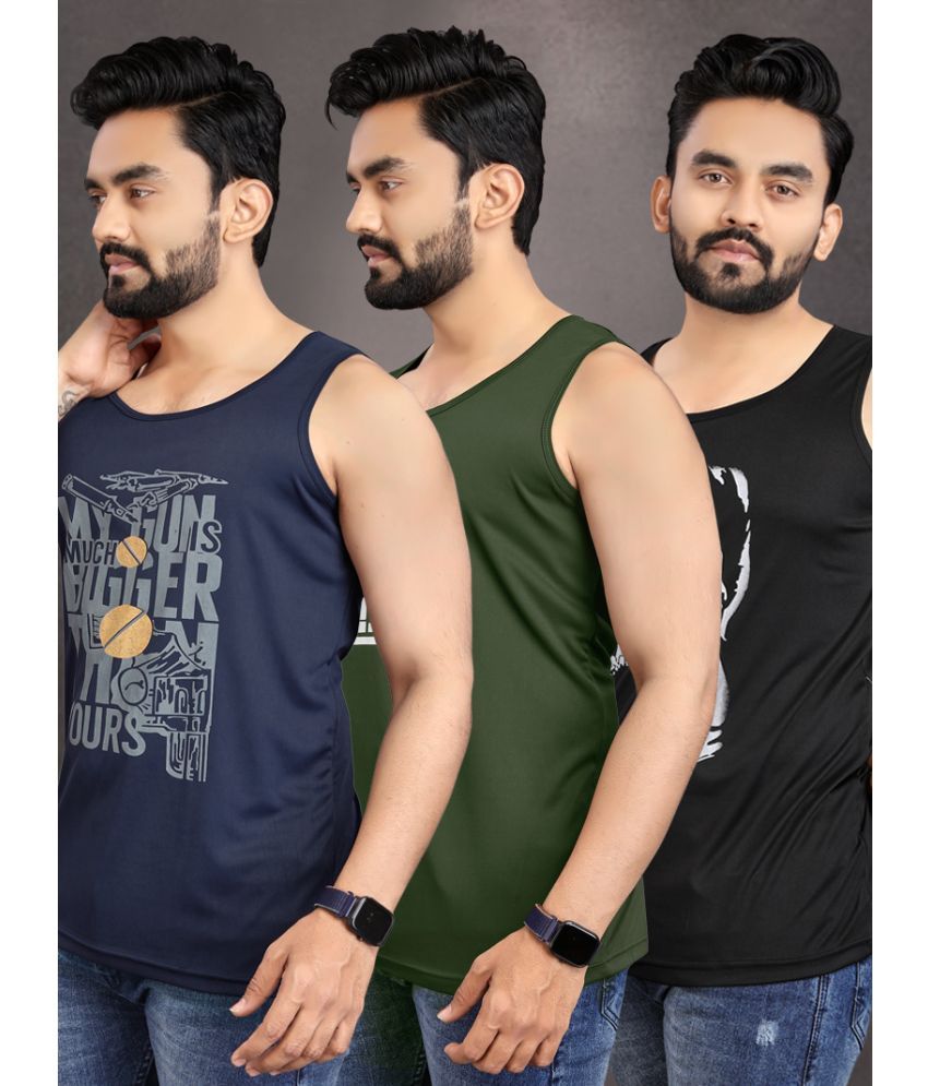     			Pack of 3 allan peter Cotton Blend Men's Vest ( Multicolor )