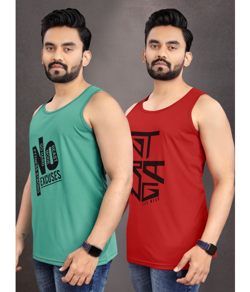     			Pack of 2 allan peter Cotton Blend Men's Vest ( Multicolor )