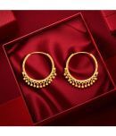 LUV FASHION Golden Bali Earrings ( Pack of 1 )