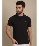 PROPERSEVEN Pack of 1 Cotton Blend Regular Fit Solid Half Sleeves Men's Polo T Shirt ( Black )