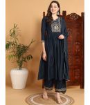 Vaamsi Cotton Blend Embroidered Kurti With Pants Women's Stitched Salwar Suit - Blue ( Pack of 1 )