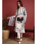 Vaamsi Silk Blend Printed Kurti With Pants Women's Stitched Salwar Suit - Off White ( Pack of 1 )