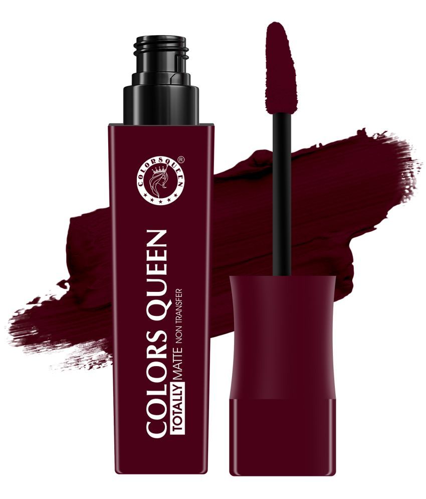     			Colors Queen Totally Matte Non Transfer Liquid Lipstick 7.5g, Rosewood (Shade - 11)